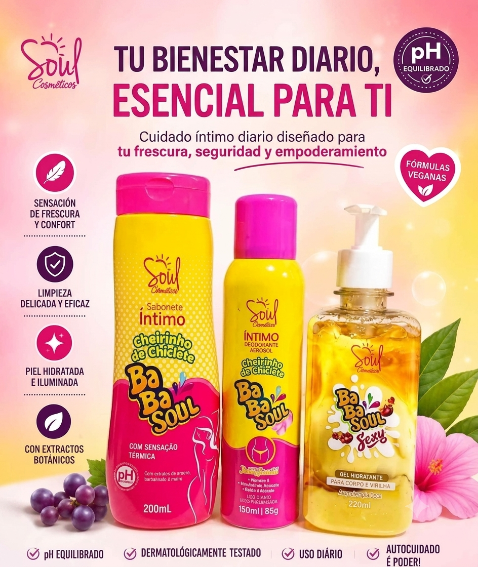 Kit Íntimo de Soul Cosméticos! ¡Siente la frescura y el bienestar diario .