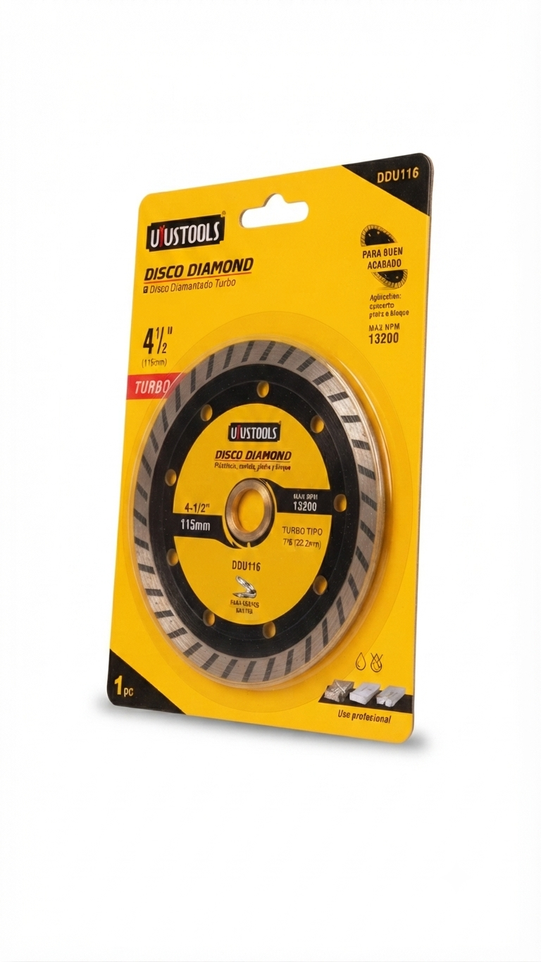 Disco Diamantado Turbo 4-1/2" (115mm) - Marca Uyustools (Modelo DDU116)