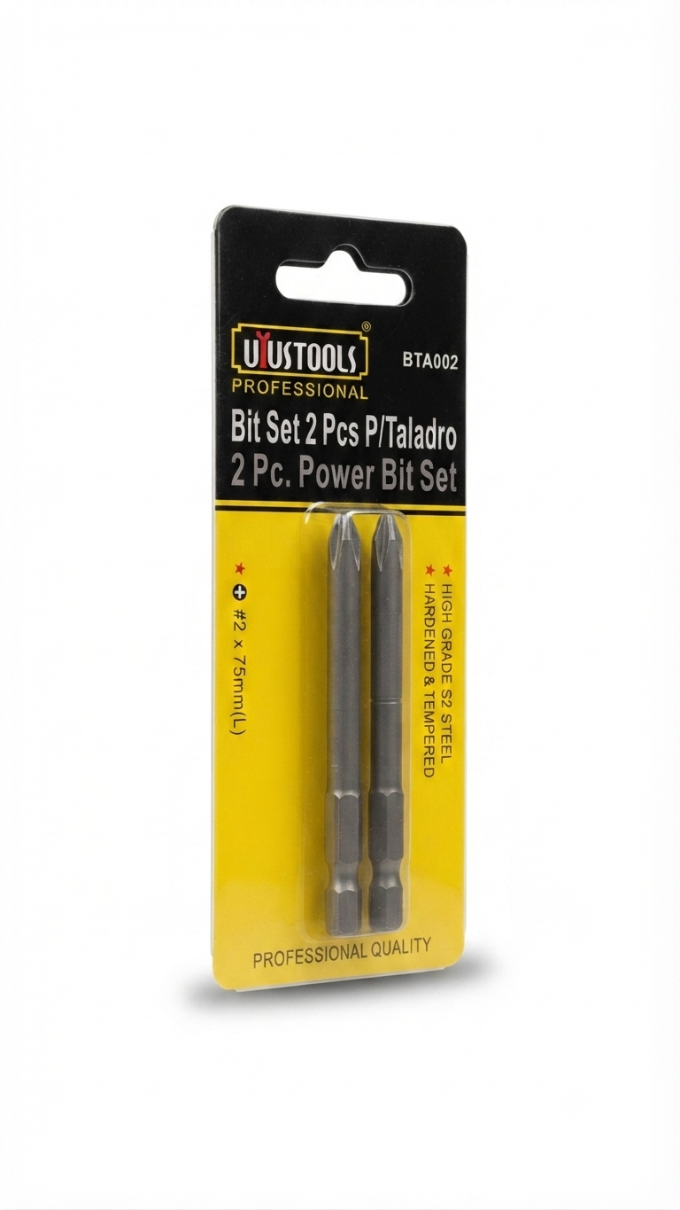 Set x2 Puntas de Poder Phillips #2 x 75mm - Marca Uyustools (Modelo BTA002)