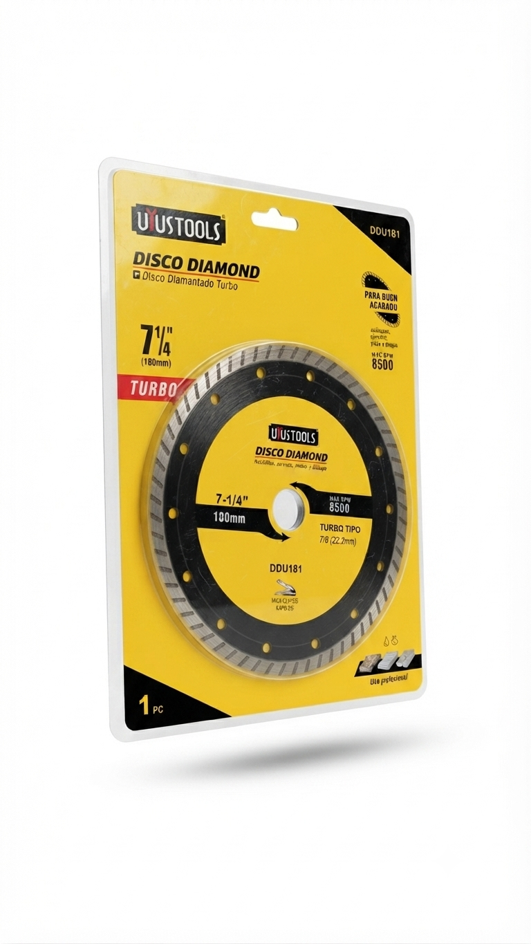 Disco de Diamante Turbo 7-1/4" (180mm) - Marca U'USTOOLS (Modelo DDU181)