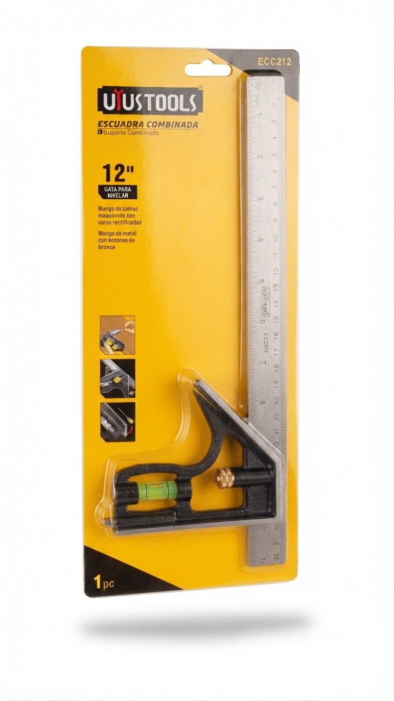Escuadra Combinada de 12 Pulgadas - Marca U'USTOOLS (Modelo ECC212)