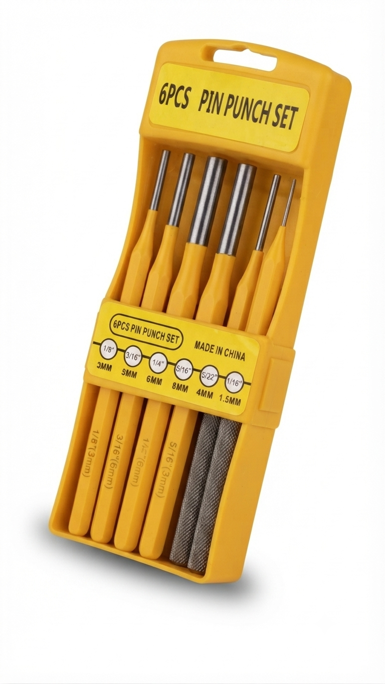 Juego de Botadores de Pasadores de 6 Piezas (6PCS Pin Punch Set) en Estuche Organizador